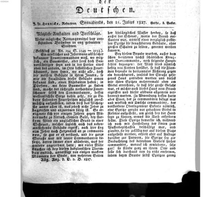 Allgemeiner Anzeiger der Deutschen Samstag 21. Juli 1827