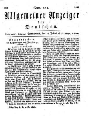 Allgemeiner Anzeiger der Deutschen Samstag 28. Juli 1827