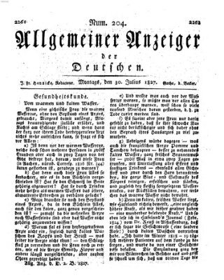 Allgemeiner Anzeiger der Deutschen Montag 30. Juli 1827