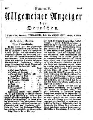 Allgemeiner Anzeiger der Deutschen Samstag 11. August 1827