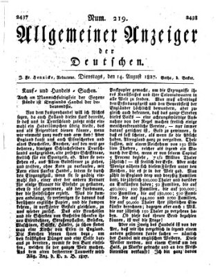 Allgemeiner Anzeiger der Deutschen Dienstag 14. August 1827