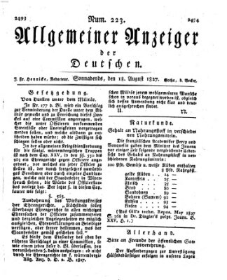 Allgemeiner Anzeiger der Deutschen Samstag 18. August 1827