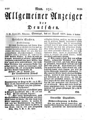 Allgemeiner Anzeiger der Deutschen Sonntag 26. August 1827