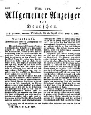 Allgemeiner Anzeiger der Deutschen Dienstag 28. August 1827