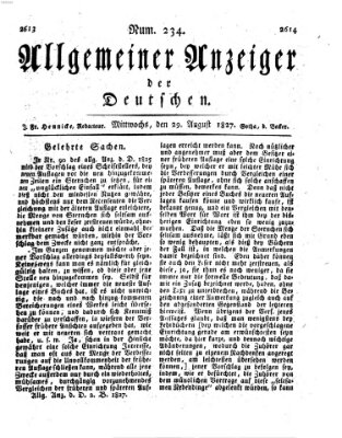 Allgemeiner Anzeiger der Deutschen Mittwoch 29. August 1827