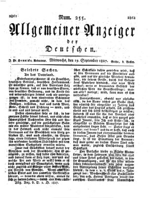 Allgemeiner Anzeiger der Deutschen Mittwoch 19. September 1827