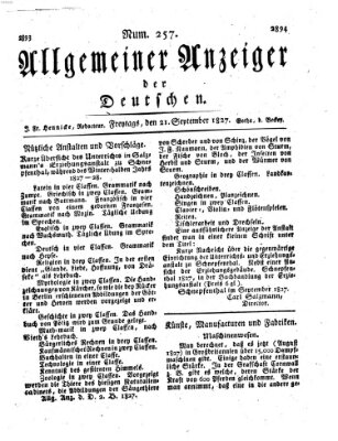 Allgemeiner Anzeiger der Deutschen Freitag 21. September 1827