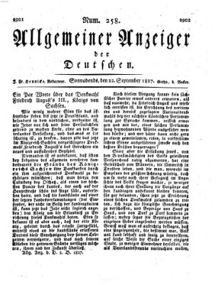 Allgemeiner Anzeiger der Deutschen Samstag 22. September 1827