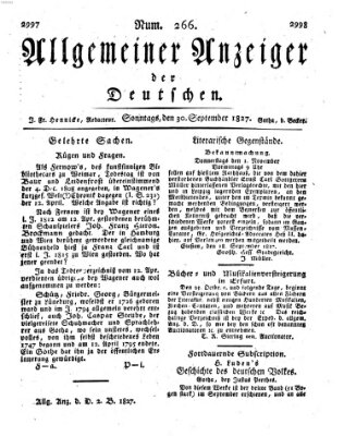 Allgemeiner Anzeiger der Deutschen Sonntag 30. September 1827