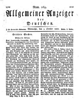 Allgemeiner Anzeiger der Deutschen Mittwoch 3. Oktober 1827