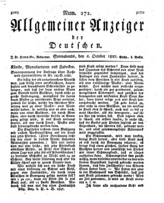 Allgemeiner Anzeiger der Deutschen Samstag 6. Oktober 1827