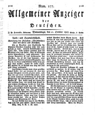 Allgemeiner Anzeiger der Deutschen Donnerstag 11. Oktober 1827