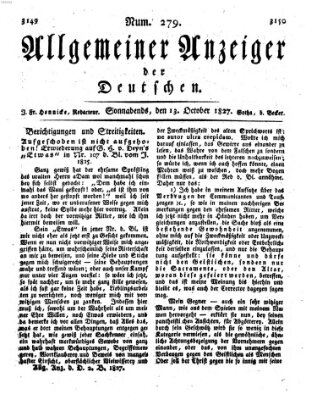 Allgemeiner Anzeiger der Deutschen Samstag 13. Oktober 1827