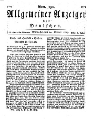 Allgemeiner Anzeiger der Deutschen Mittwoch 24. Oktober 1827