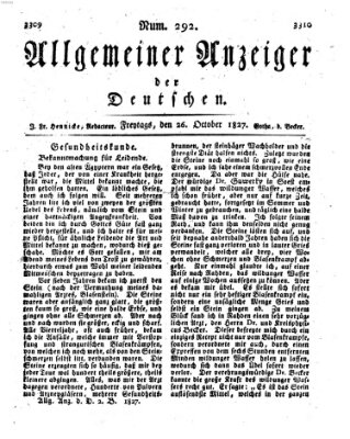 Allgemeiner Anzeiger der Deutschen Freitag 26. Oktober 1827