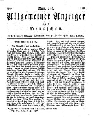 Allgemeiner Anzeiger der Deutschen Dienstag 30. Oktober 1827