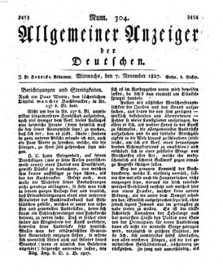 Allgemeiner Anzeiger der Deutschen Mittwoch 7. November 1827