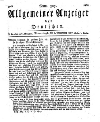 Allgemeiner Anzeiger der Deutschen Donnerstag 8. November 1827