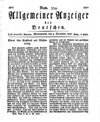 Allgemeiner Anzeiger der Deutschen Samstag 8. Dezember 1827