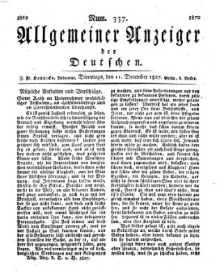 Allgemeiner Anzeiger der Deutschen Dienstag 11. Dezember 1827