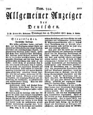 Allgemeiner Anzeiger der Deutschen Dienstag 18. Dezember 1827