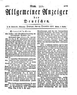 Allgemeiner Anzeiger der Deutschen Freitag 28. Dezember 1827