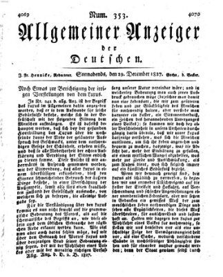 Allgemeiner Anzeiger der Deutschen Samstag 29. Dezember 1827