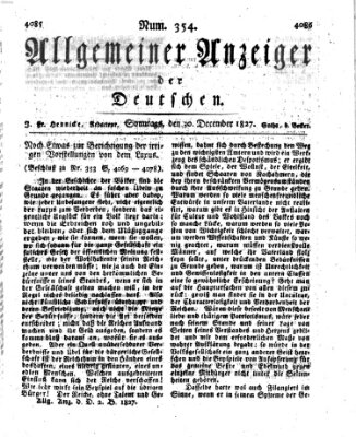 Allgemeiner Anzeiger der Deutschen Sonntag 30. Dezember 1827