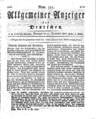 Allgemeiner Anzeiger der Deutschen Montag 31. Dezember 1827