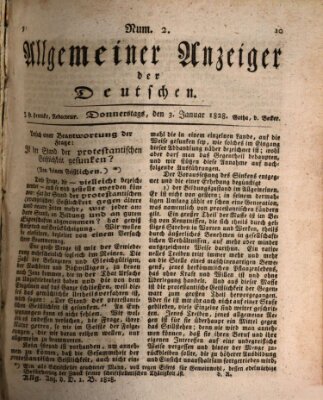 Allgemeiner Anzeiger der Deutschen Donnerstag 3. Januar 1828