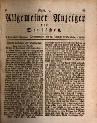 Allgemeiner Anzeiger der Deutschen Donnerstag 10. Januar 1828