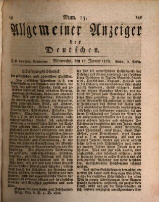 Allgemeiner Anzeiger der Deutschen Mittwoch 16. Januar 1828