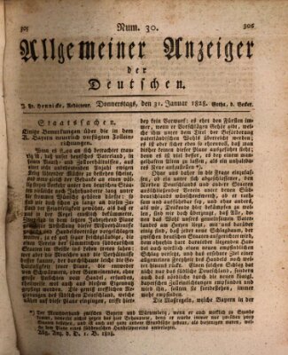 Allgemeiner Anzeiger der Deutschen Donnerstag 31. Januar 1828