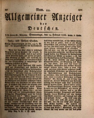 Allgemeiner Anzeiger der Deutschen Donnerstag 14. Februar 1828