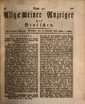 Allgemeiner Anzeiger der Deutschen Montag 18. Februar 1828