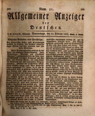 Allgemeiner Anzeiger der Deutschen Donnerstag 21. Februar 1828