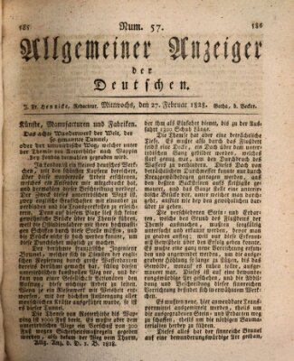 Allgemeiner Anzeiger der Deutschen Mittwoch 27. Februar 1828