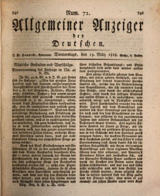 Allgemeiner Anzeiger der Deutschen Donnerstag 13. März 1828