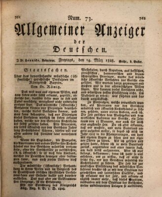 Allgemeiner Anzeiger der Deutschen Freitag 14. März 1828