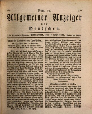 Allgemeiner Anzeiger der Deutschen Samstag 15. März 1828