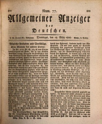 Allgemeiner Anzeiger der Deutschen Dienstag 18. März 1828