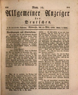 Allgemeiner Anzeiger der Deutschen Mittwoch 19. März 1828