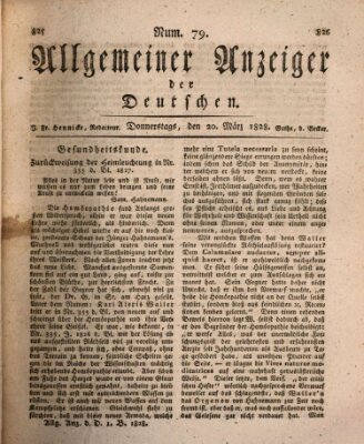 Allgemeiner Anzeiger der Deutschen Donnerstag 20. März 1828