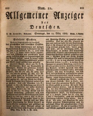 Allgemeiner Anzeiger der Deutschen Sonntag 23. März 1828