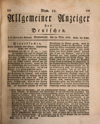 Allgemeiner Anzeiger der Deutschen Samstag 29. März 1828