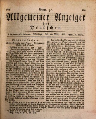 Allgemeiner Anzeiger der Deutschen Montag 31. März 1828