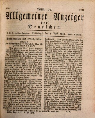 Allgemeiner Anzeiger der Deutschen Dienstag 8. April 1828