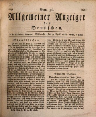 Allgemeiner Anzeiger der Deutschen Mittwoch 9. April 1828