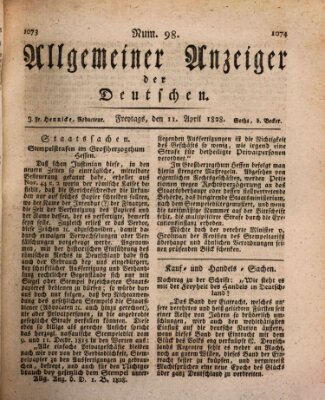 Allgemeiner Anzeiger der Deutschen Freitag 11. April 1828