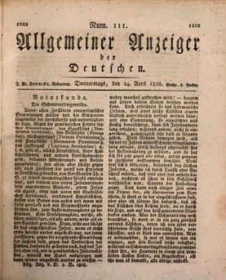 Allgemeiner Anzeiger der Deutschen Donnerstag 24. April 1828